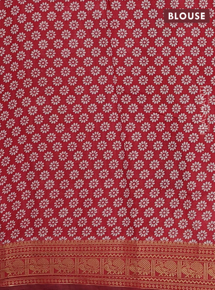 Navy Blue & Maroon Semi Maheshwari Cotton Saree