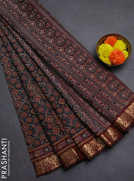 Jamun & Maroon Semi Maheshwari Cotton Saree