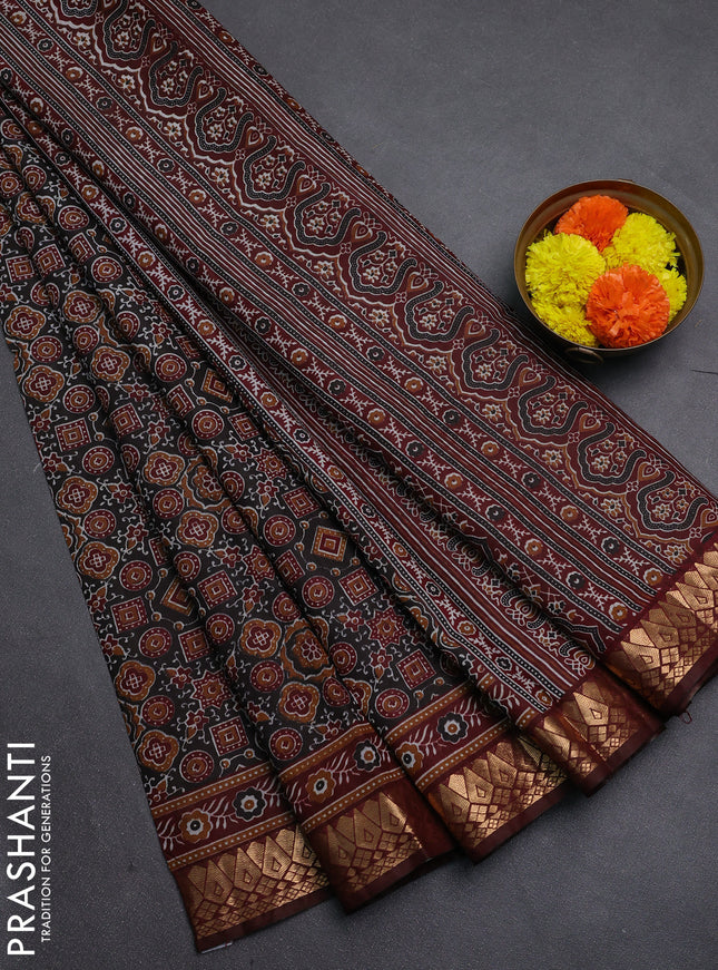 Jamun & Maroon Semi Maheshwari Cotton Saree