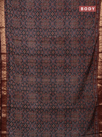 Jamun & Maroon Semi Maheshwari Cotton Saree
