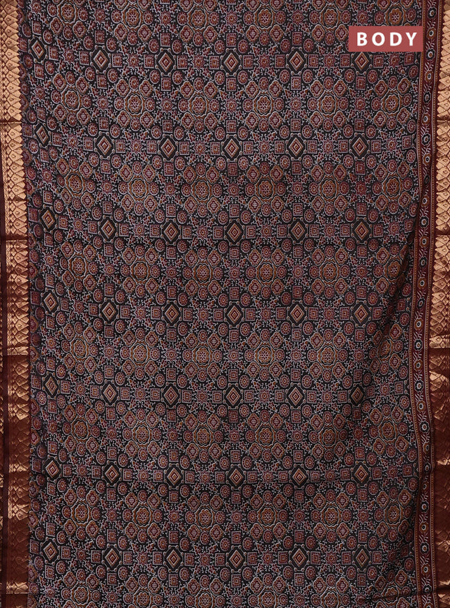 Jamun & Maroon Semi Maheshwari Cotton Saree