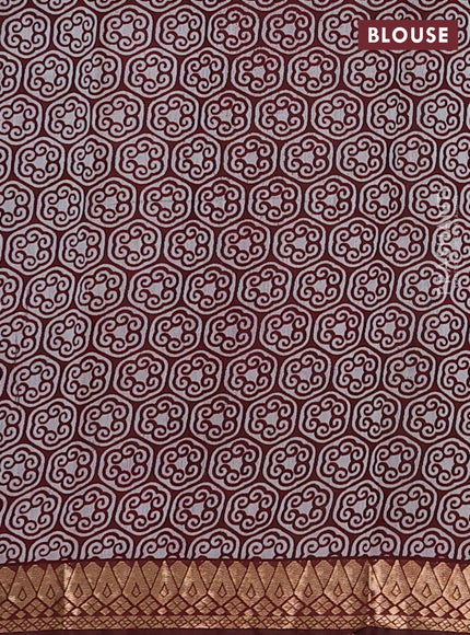 Jamun & Maroon Semi Maheshwari Cotton Saree