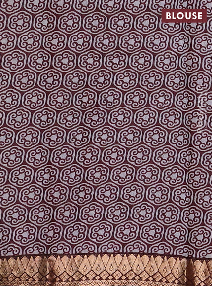 Blue & Maroon Semi Maheshwari Cotton Saree