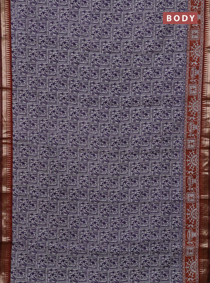 Violet & Rust  Semi Maheshwari Cotton Saree