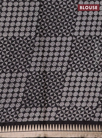 Maroon & Black Semi Maheshwari Cotton Saree