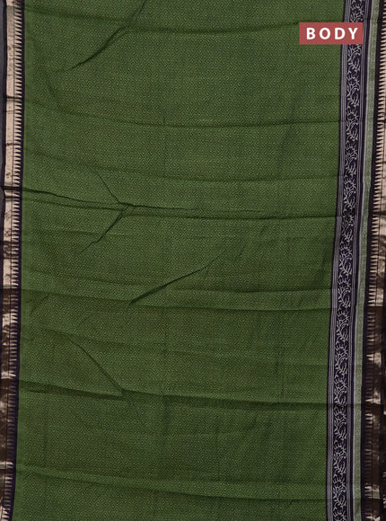 Green & Navy Blue Semi Maheshwari Cotton Saree
