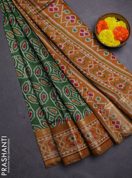 Green & Mustard Yellow Semi Maheshwari Cotton Saree