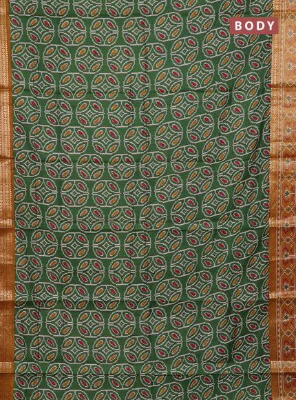Green & Mustard Yellow Semi Maheshwari Cotton Saree