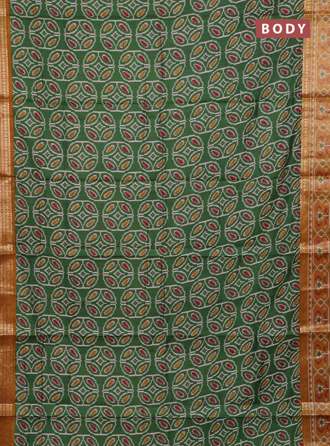 Green & Mustard Yellow Semi Maheshwari Cotton Saree