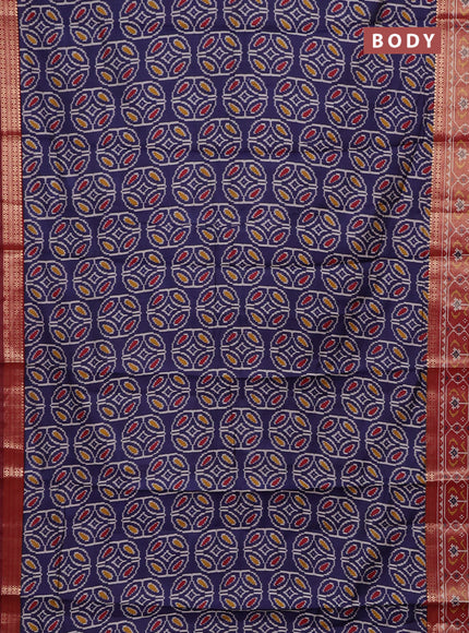 Blue & Maroon Semi Maheshwari Cotton Saree