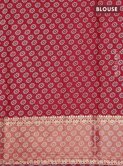 Blue & Maroon Semi Maheshwari Cotton Saree