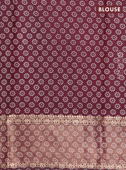 Mustard Yellow & Maroon Semi Maheshwari Cotton Saree