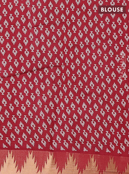 Navy Blue & Maroon Semi Maheshwari Cotton Saree