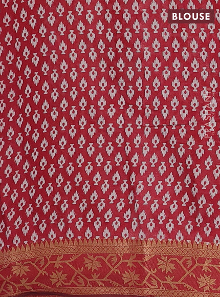 Mustard Yellow & Maroon Semi Maheshwari Cotton Saree