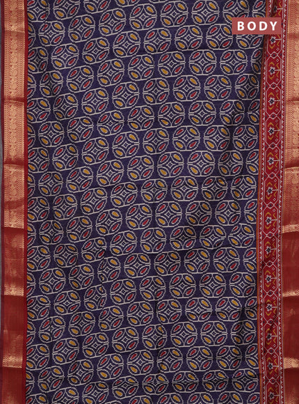 Blue & Maroon Semi Maheshwari Cotton Saree