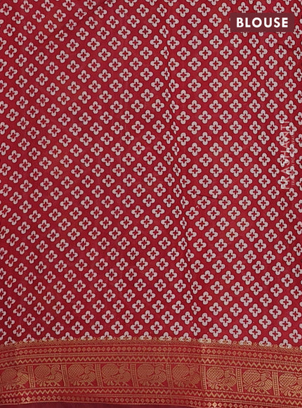 Blue & Maroon Semi Maheshwari Cotton Saree