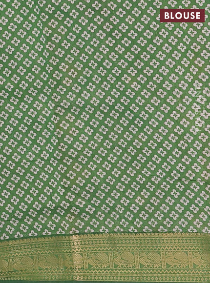 Wine & Green Semi Maheshwari Cotton Saree