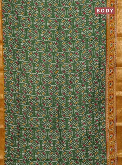 Green & Mustard Yellow Semi Maheshwari Cotton Saree