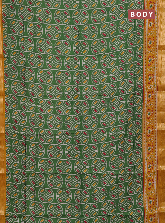 Green & Mustard Yellow Semi Maheshwari Cotton Saree