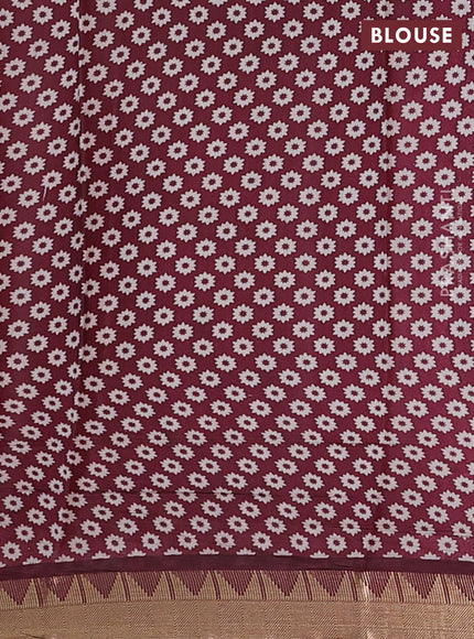 Mustard Yellow & Maroon Semi Maheshwari Cotton Saree