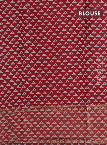 Blue & Maroon Semi Maheshwari Cotton Saree