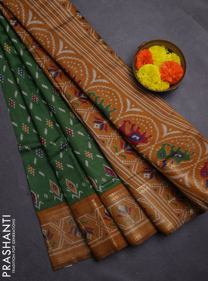 Green & Mustard Yellow Semi Maheshwari Cotton Saree