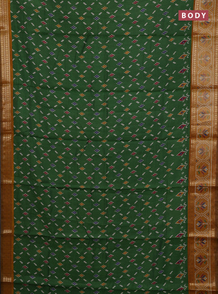 Green & Mustard Yellow Semi Maheshwari Cotton Saree