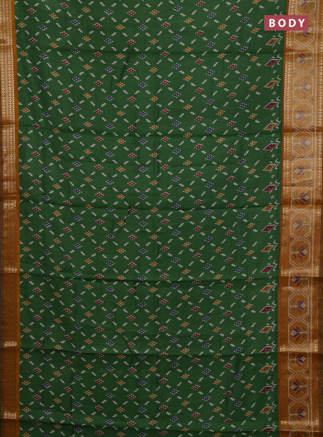 Green & Mustard Yellow Semi Maheshwari Cotton Saree