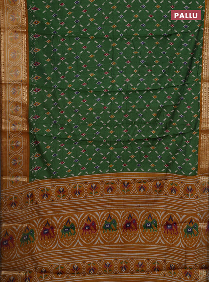 Green & Mustard Yellow Semi Maheshwari Cotton Saree