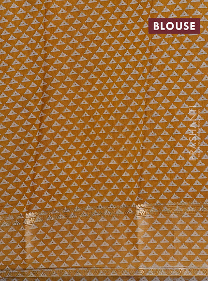 Green & Mustard Yellow Semi Maheshwari Cotton Saree