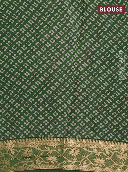 Maroon & Green Semi Maheshwari Cotton Saree