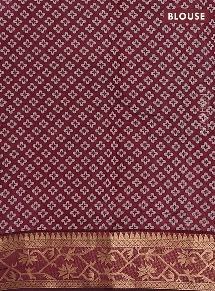Mustard Yellow & Maroon Semi Maheshwari Cotton Saree