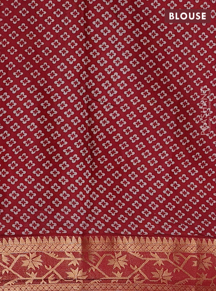 Navy Blue & Maroon Semi Maheshwari Cotton Saree