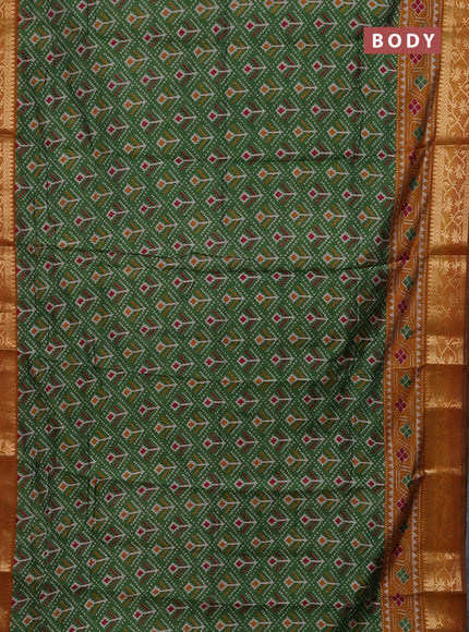 Green & Mustard Yellow Semi Maheshwari Cotton Saree