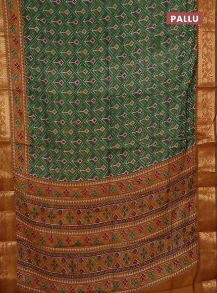 Green & Mustard Yellow Semi Maheshwari Cotton Saree