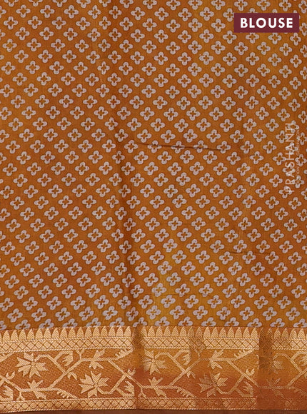 Green & Mustard Yellow Semi Maheshwari Cotton Saree