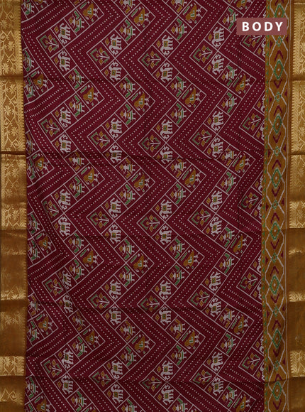 Maroon & Mustard Yellow Semi Maheshwari Cotton Saree