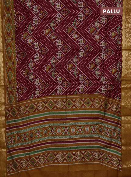 Maroon & Mustard Yellow Semi Maheshwari Cotton Saree