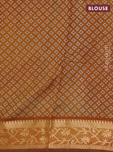 Maroon & Mustard Yellow Semi Maheshwari Cotton Saree