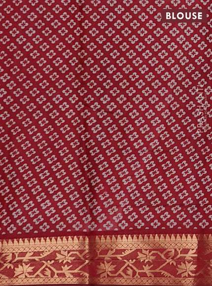 Navy Blue & Maroon Semi Maheshwari Cotton Saree