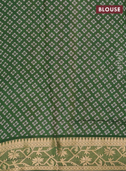 Mustard Yellow & Green Semi Maheshwari Cotton Saree