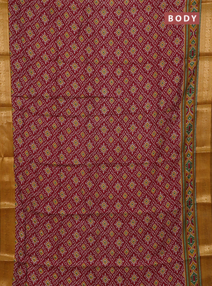 Red & Mustard Yellow Semi Maheshwari Cotton Saree