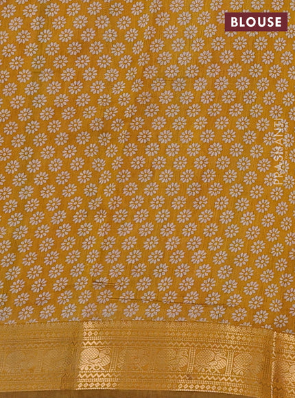 Red & Mustard Yellow Semi Maheshwari Cotton Saree