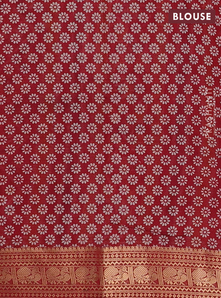 Navy Blue & Maroon Semi Maheshwari Cotton Saree
