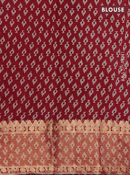 Navy Blue & Maroon Semi Maheshwari Cotton Saree