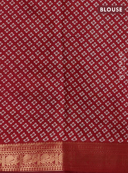 Blue & Maroon Semi Maheshwari Cotton Saree
