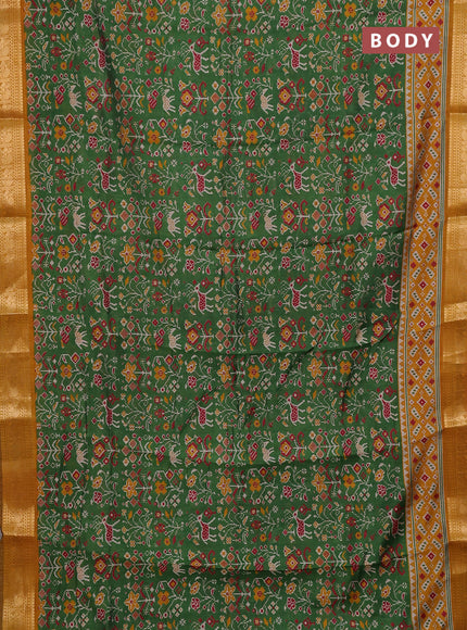 Green & Mustard Yellow Semi Maheshwari Cotton Saree