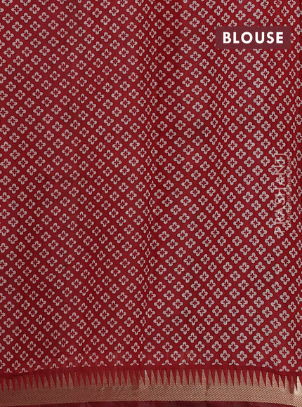 Mustard Yellow & Maroon Semi Maheshwari Cotton Saree