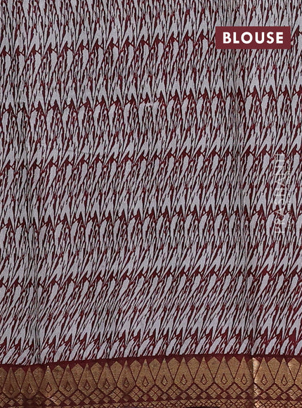 Black & Maroon Semi Maheshwari Cotton Saree