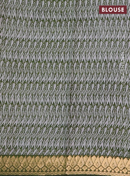 Mustard Yelloew & Green Semi Maheshwari Cotton Saree